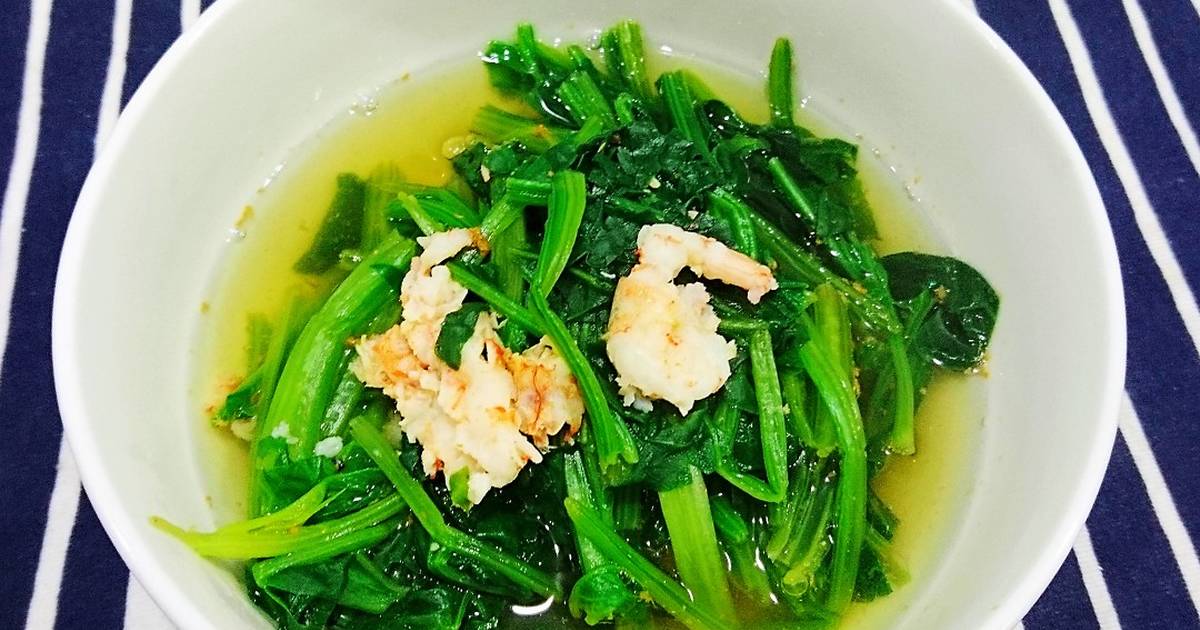 Cải bó xôi và tôm