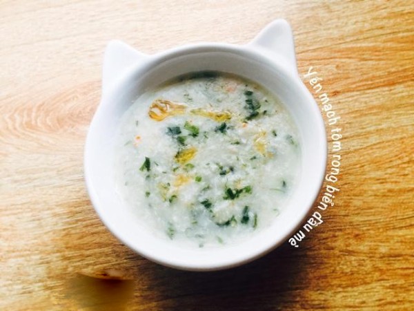 Yến mạch, tôm, rong biển, dầu mè