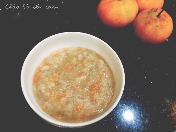 Cháo bò sốt cam