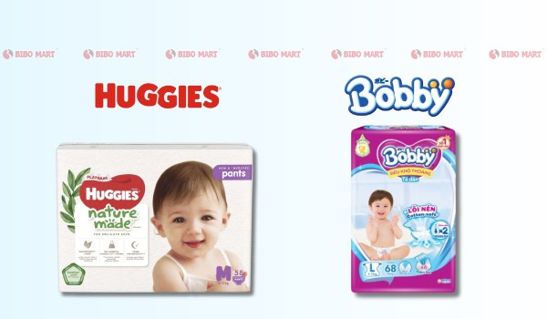 Bỉm Huggies và bỉm Bobby