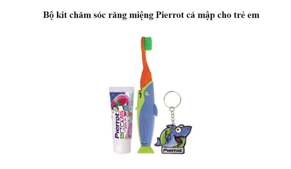 Bộ kit chăm sóc răng miệng trẻ em Cá mập Pierrot - phù hợp cho bé từ 2 tuổi Bộ kit chăm sóc răng miệng trẻ em Cá mập Pierrot - phù hợp cho bé từ 2 tuổi
