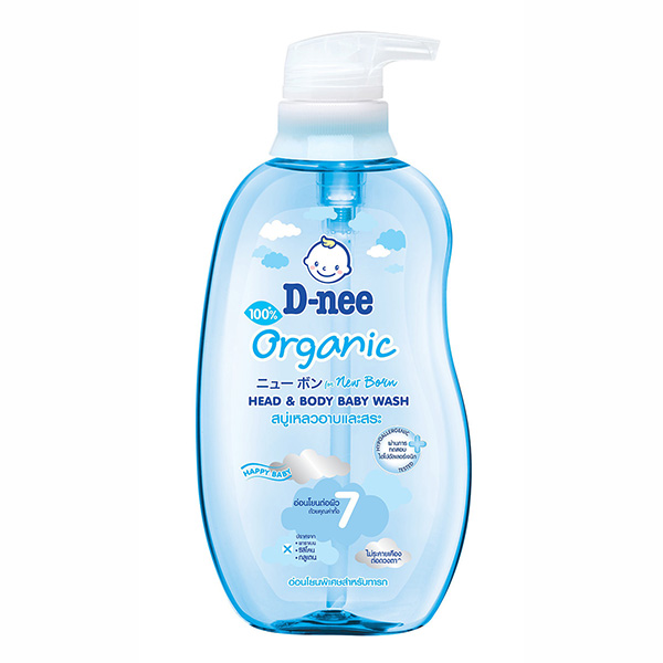 Sữa tắm bé sơ sinh D-nee Organic Head & Body Baby Wash