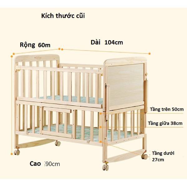 Chọn cũi gỗ cho em bé có kích thước và độ cao phù hợp