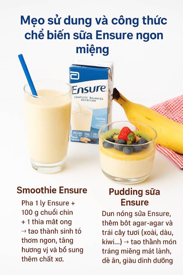 Công thức chế biến có sữa Ensure