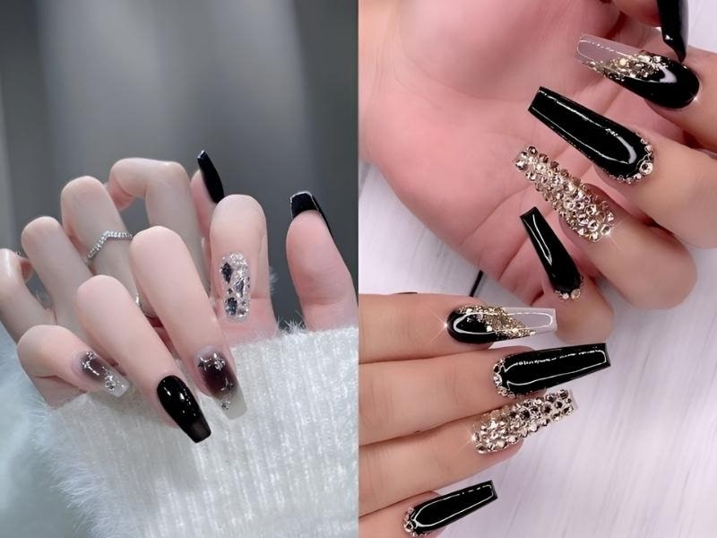 Mẫu móng form vuông dài cá tính