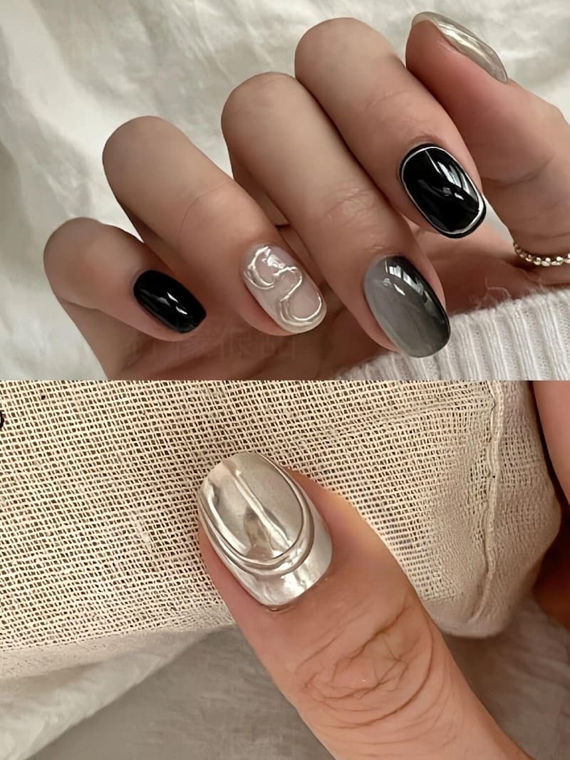 Mẫu nail tròn ngắn tôn da