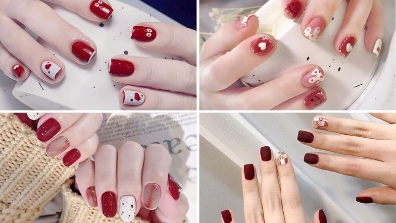Mẫu nail móng vuông ngắn trang trí đẹp