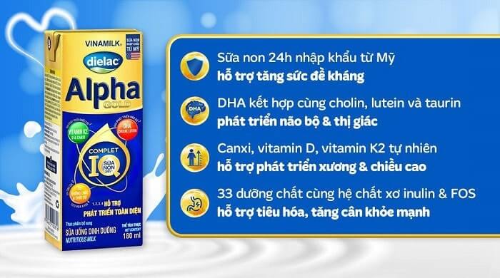 Sữa Alpha Gold chứa các dưỡng chất thiết yếu