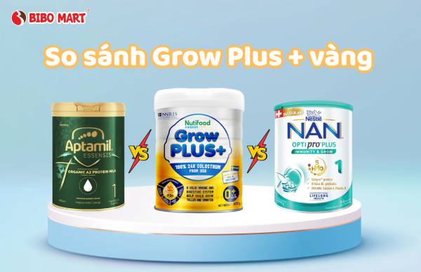 So sánh sữa Grow Plus vàng và các sản phẩm cùng phân loại