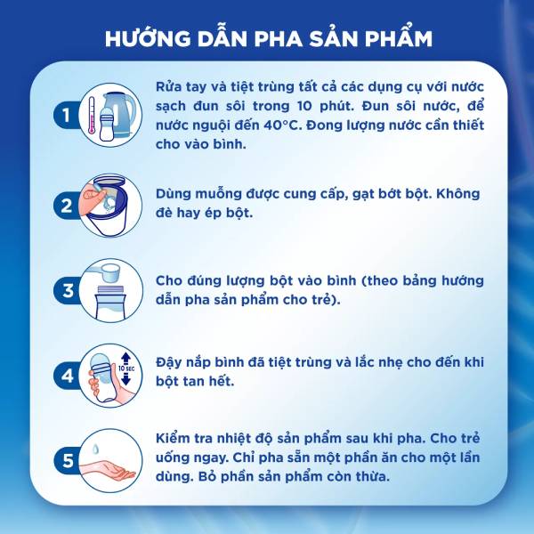 Một số lưu ý chung khi pha sữa Aptamil