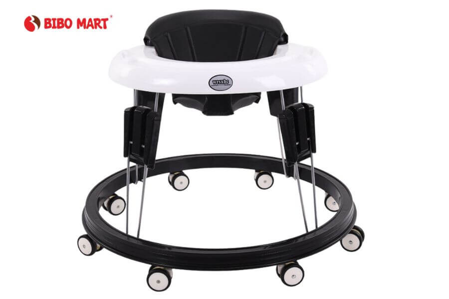 Xe tròn tập đi 9 nấc chỉnh độ cao đệm PU đen 519
