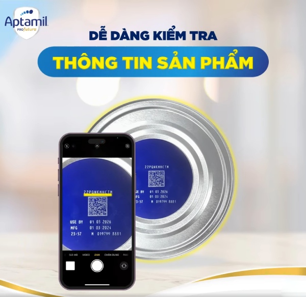 Cách kiểm tra sữa Aptamil thật giả bằng mã QR code