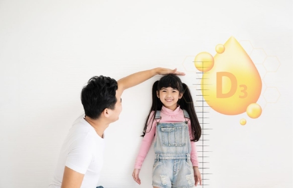 Vitamin D3 hỗ trợ phát triển chiều cao của bé