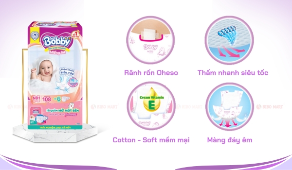 Đặc điểm tã lót Bobby Newborn 1