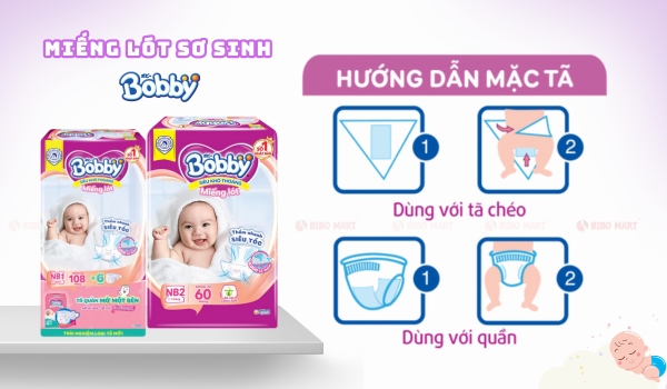 Hướng dẫn cách sử dụng miếng lót Bobby cho bé