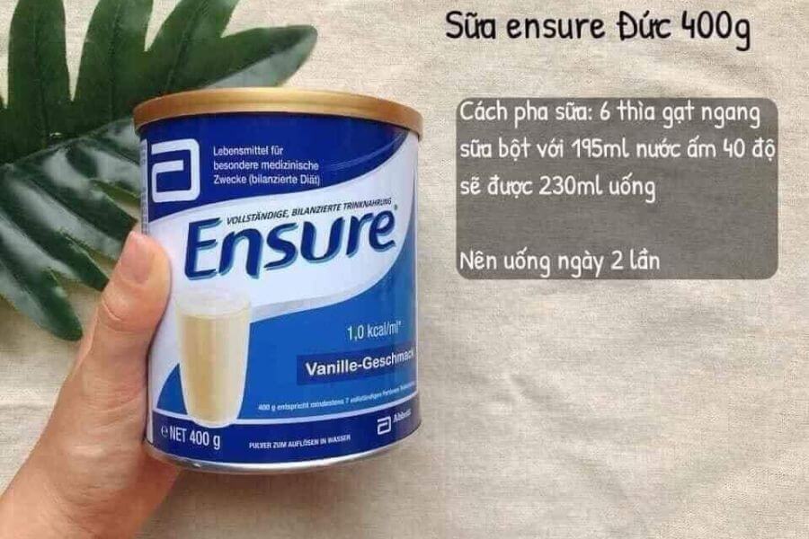 Hướng dẫn pha sữa bột Ensure Đức 400g đúng cách