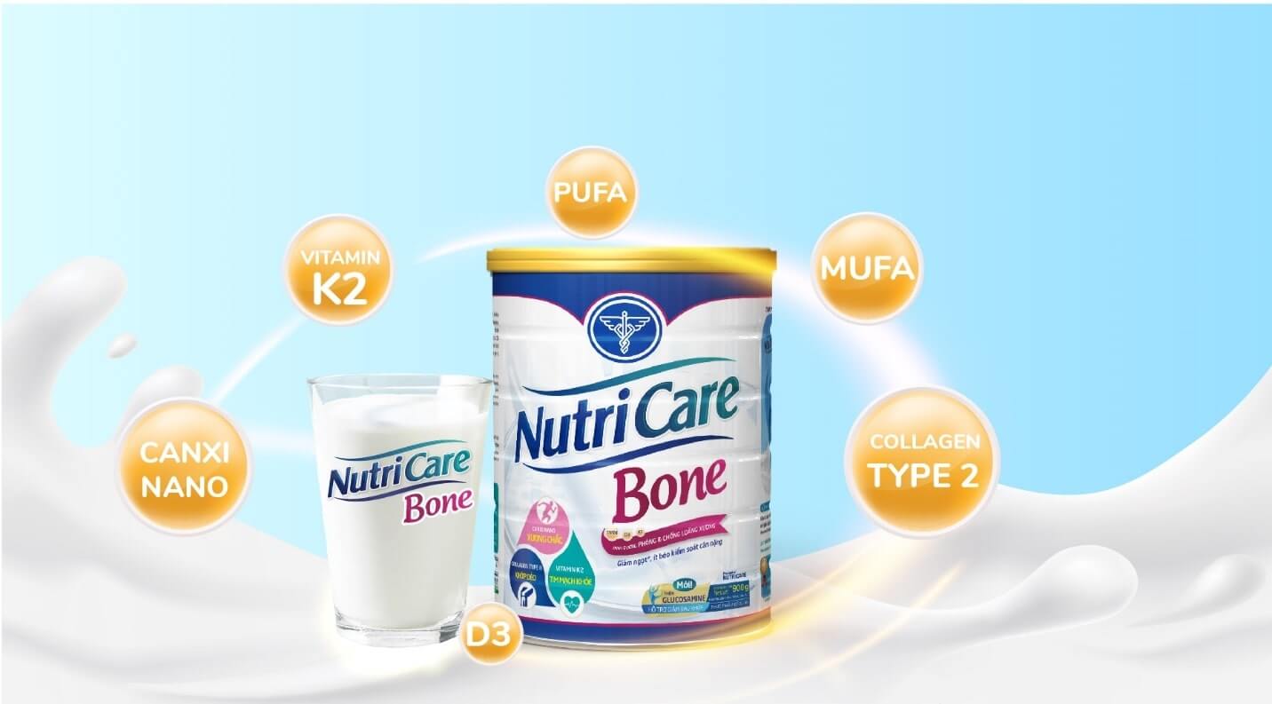 Sữa Nutricare được sản xuất với thành phần dinh dưỡng ưu việt