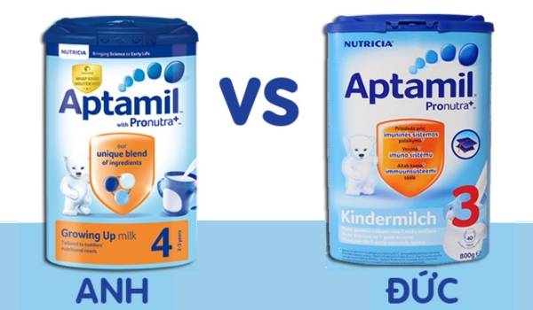 So sánh sữa Aptamil Anh và Đức