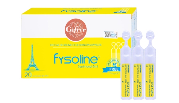 Nước muối sinh lý Fysoline vàng giúp loại bỏ bụi bẩn, vi khuẩn, phấn hoa Nước muối sinh lý Fysoline vàng giúp loại bỏ bụi bẩn, vi khuẩn, phấn hoa