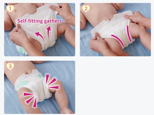Hướng dẫn mặc bỉm Moony trắng Newborn chi tiết