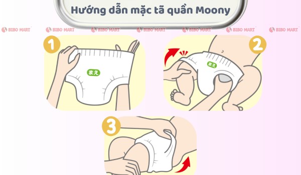 Hướng dẫn mặc tã quần Moony Natural cho bé