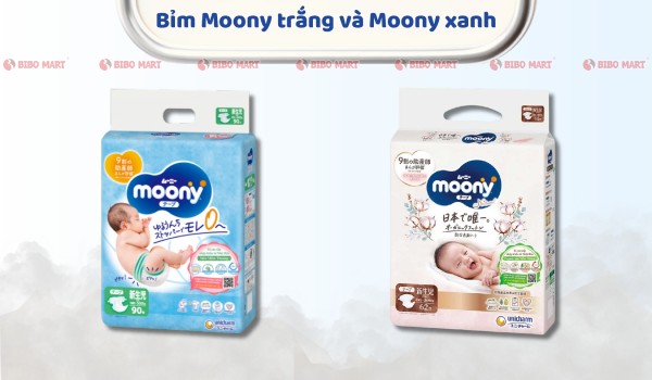 Bỉm Moony trắng và xanh