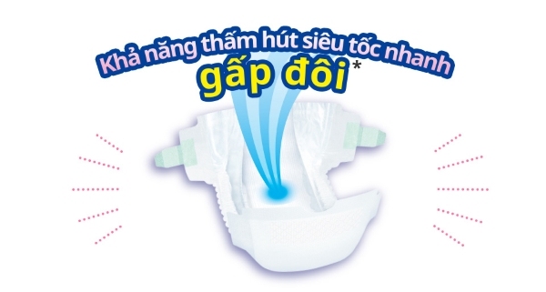 Tã dán Moony xanh thấm hút siêu tốc