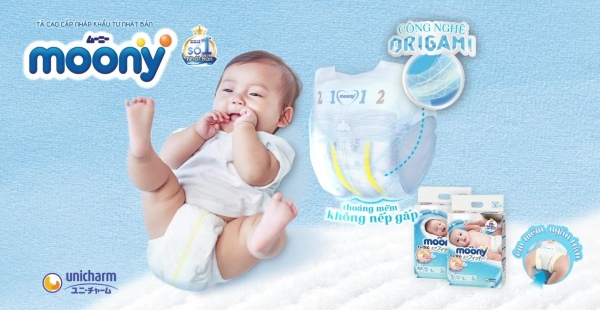 Bỉm Moony xanh từ Nhật Bản được nhiều ba mẹ tin dùng