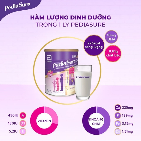 Sữa Pediasure Úc nắp tím hương vani cho bé