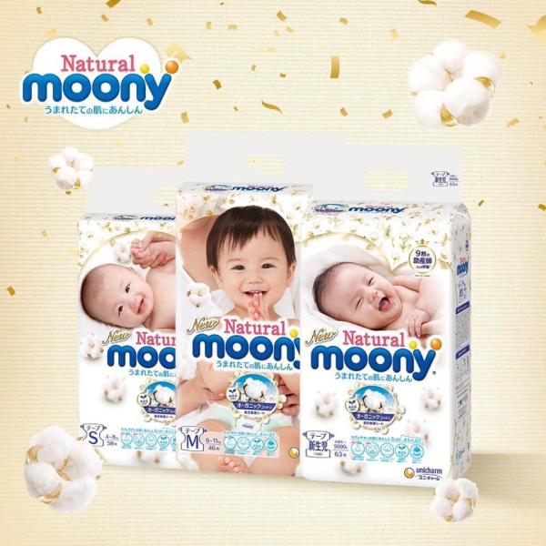 Các loại bỉm Moony Natural trên thị trường