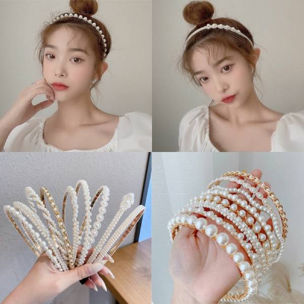 Bờm tóc ngọc trai phù hợp với những cô nàng nữ tính