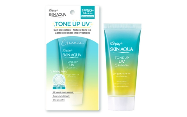 Kem chống nắng Skin Aqua xanh nâng tông hiệu chỉnh màu da