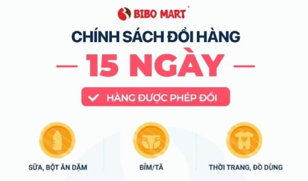 Đổi hàng trong vòng 15 ngày đối với một số sản phẩm