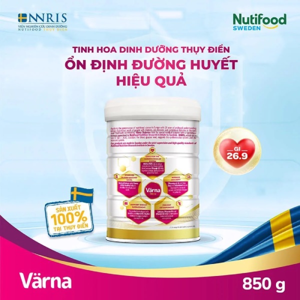 Chỉ số GI của sữa Varna là 26.9