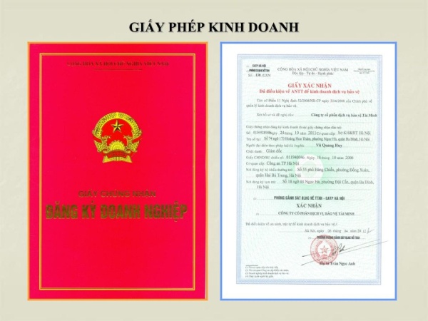 Giấy phép kinh doanh rõ ràng