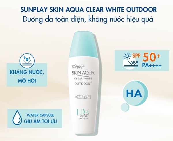 Skin Aqua Clear White Outdoor kháng nước, kháng mồ hôi