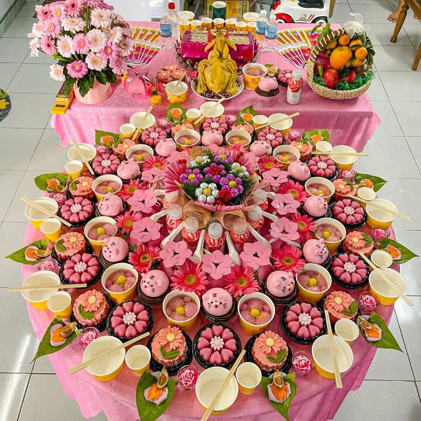 Mâm cúng thôi nôi 12 Bà Mụ và Đức Ông