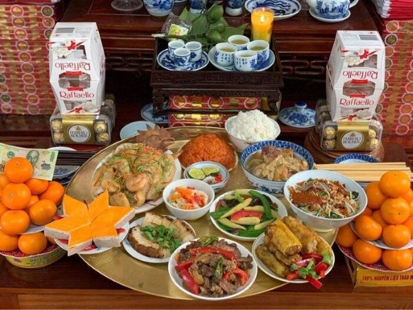 Mâm cúng lễ Thanh Minh tại gia
