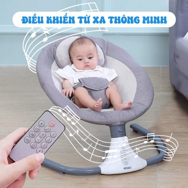 Tính năng điều khiển từ xa giúp ba mẹ dễ dàng điều chỉnh nôi mà không cần lại gần