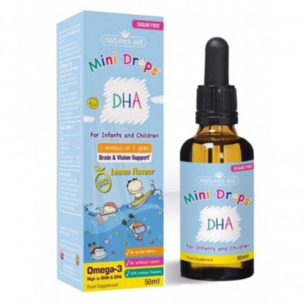 Natures Aid Mini Drops Omega-3 DHA cho bé sơ sinh