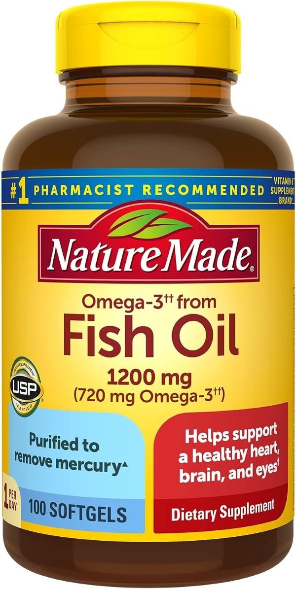 Fish Oil 1200mg Nature Made - Omega 3 chất lượng từ Mỹ cho bà bầu