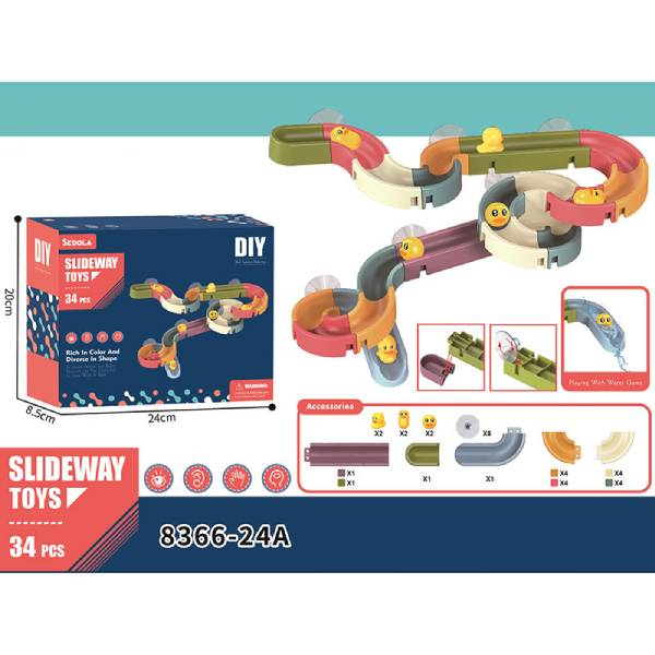 Đồ chơi lắp ráp đường ray trượt 34 chi tiết 6624A cho bé