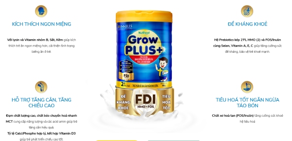 Sữa Grow Plus xanh với công thức độc quyền giúp trẻ phát triển vượt trội