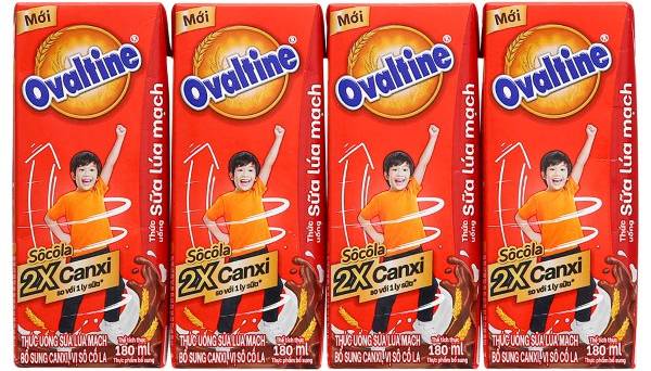 Sữa Ovaltine 2X Canxi hương soocola hỗ trợ tăng cường hệ miễn dịch cho bé