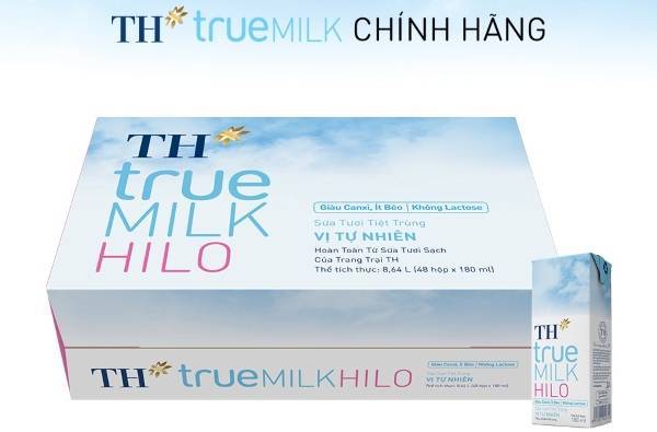 Thùng 48 hộp sữa TH Hilo hương vị tự nhiên
