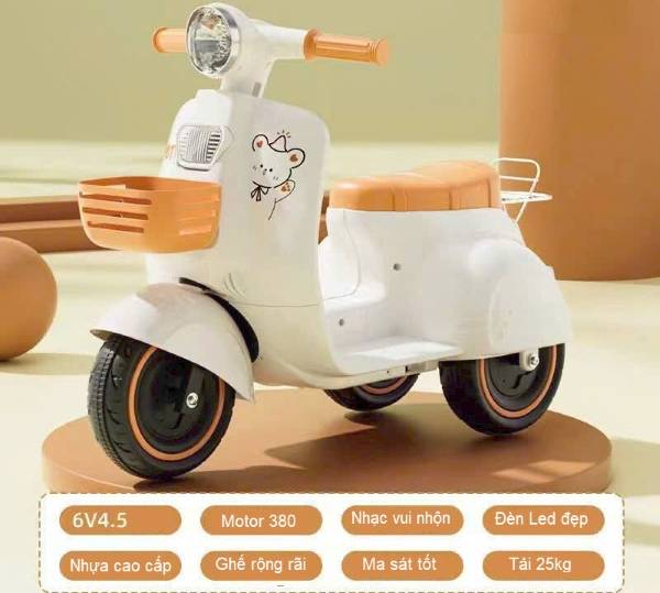 Xe điện trẻ em 3 bánh Vespa 3288 dễ thương