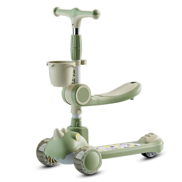 Xe scooter 3 bánh có ghế ngồi cho bé đầu khủng long