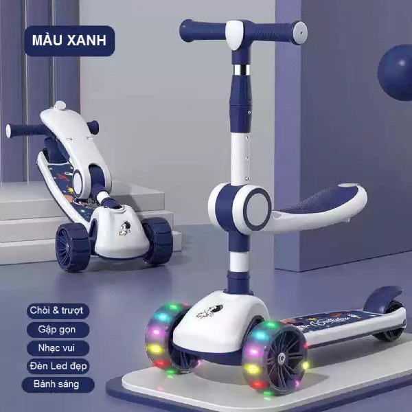 Xe scooter có ghế ngồi cho bé chòi chân và trượt 616