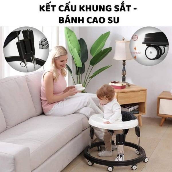 Xe tập đi tròn hỗ trợ bé trong giai đoạn tập đứng, tập đi