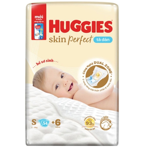 Bỉm Huggies skin Perfect size S cho bé